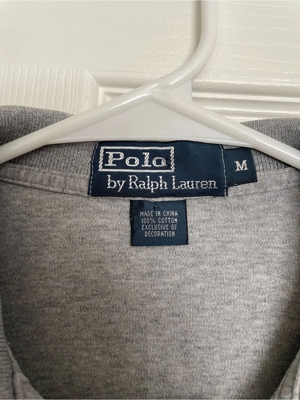 Ralph Lauren Polo 100% Cotton Mens size M Shirt in Heather Gray with Navy Pony